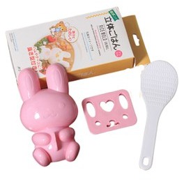 Set Isi 3 Cetakan Nasi Kelinci - Cetakan Nasi Bento Kelinci - Rabbit Mold - Cetakan Bekal Bento Anak - Cetakan Nasi Bentuk Bunny Lucu - Cetakan Nasi Bungkusan