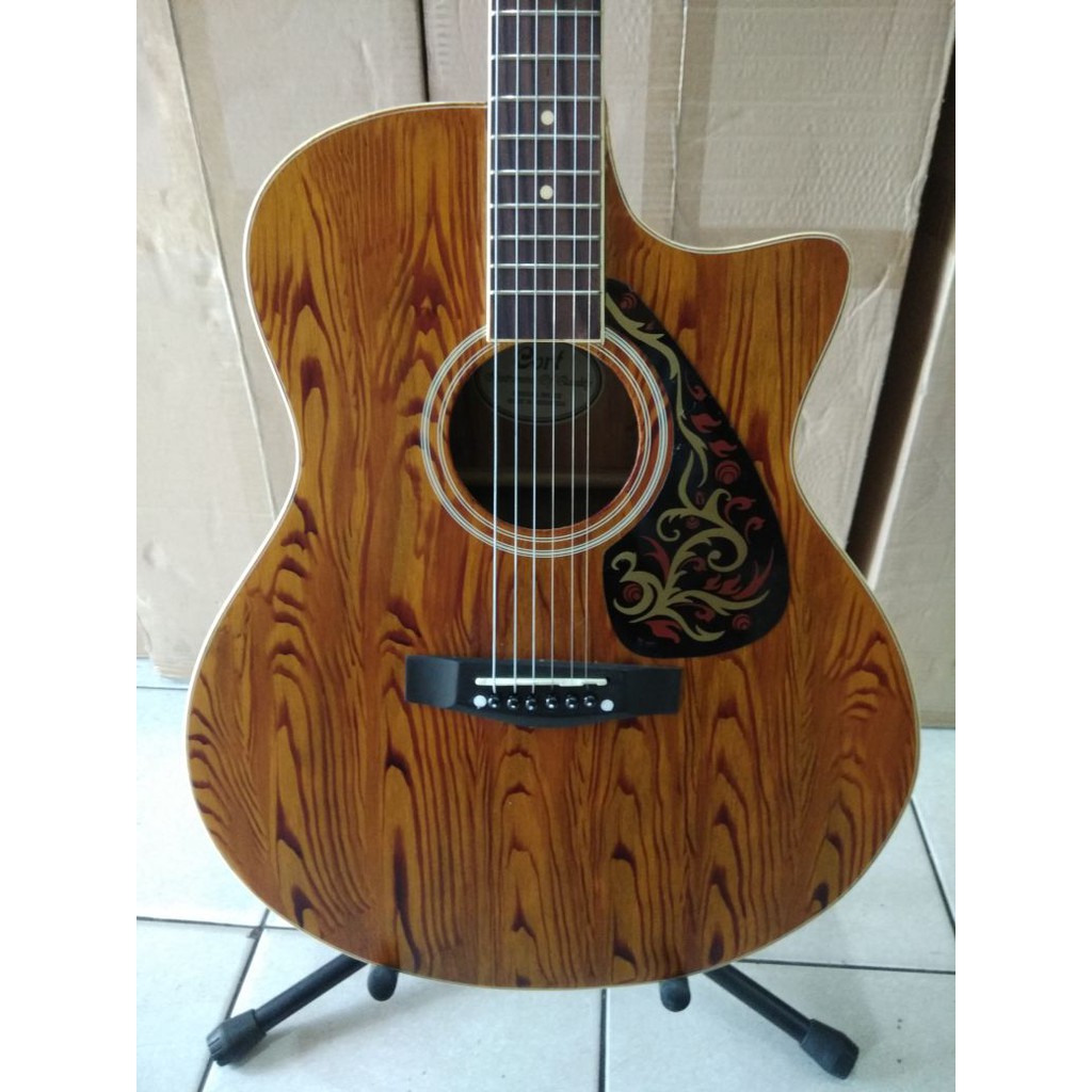 Gitar Akustik Jumbo Merk Cort Warna Coklat Doff Trusrod Cyprus Senar String Jakarta Murah