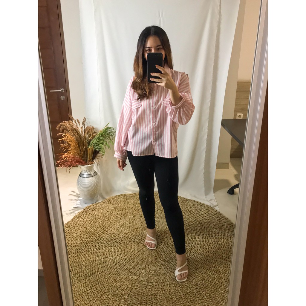 [BISA COD] ELLA TOP - Atasan Kemeja Casual Trendy / Baju Bangkok Premium Import