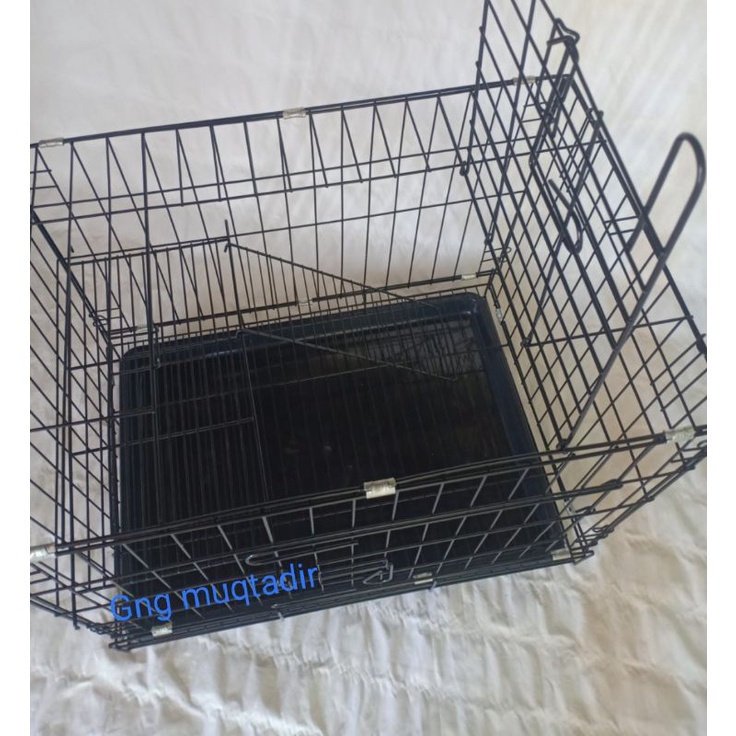 KANDANG KUCING TINGKAT MURAH LIPAT PLUS TATAKAN BAWAH SIZE L UKURAN 60X42X5O CM
