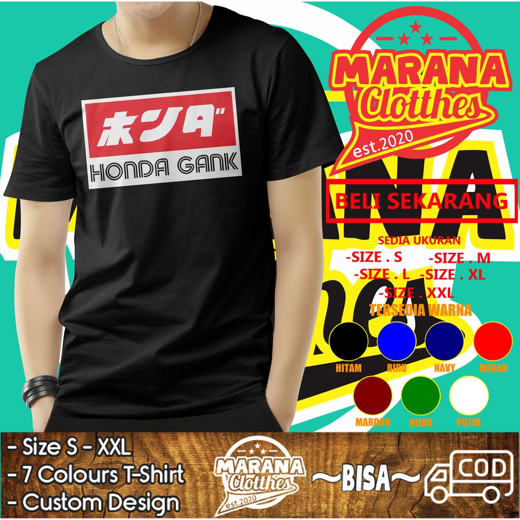 Kaos HONDA GANK Baju Otomotif