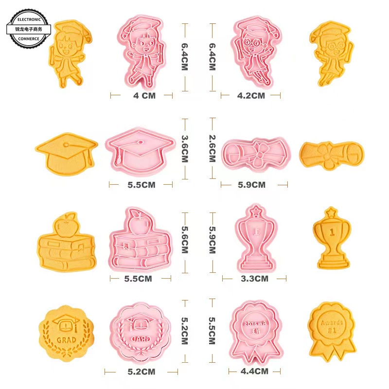 Cookie Cutter 8Pcs Graduation Cetakan Cookies Kue Kering Biskuit 17