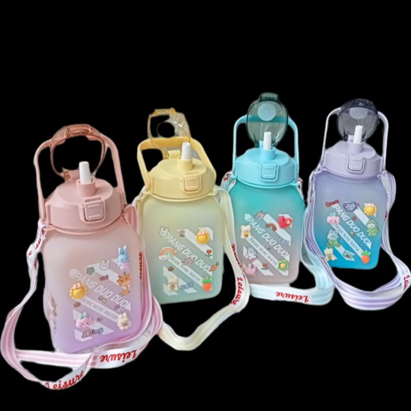 [SKY Grosir] Botol Minum Pelangi 2 Liter 2L (Botol Motivasi Warna Gradasi 2000mL)-1