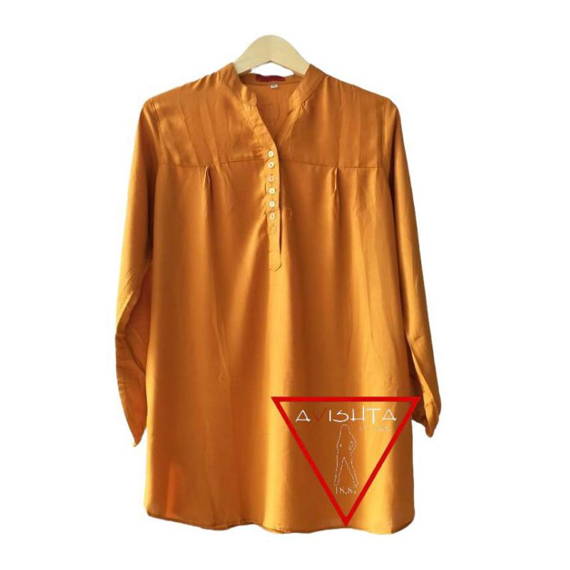 Blus polos rayon mustard Blouse polos rayon Blus polos jumbo lasenta by avishta d-sign Blouse Wanita