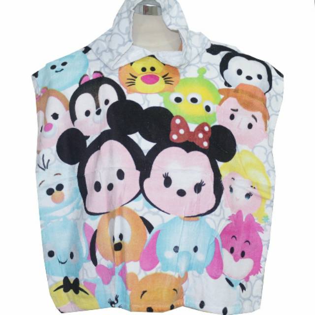 Handuk ponco anak motif tsumtsum/ elsa/frozen/ cars/captai amerika/minion/batman/hello kitty
