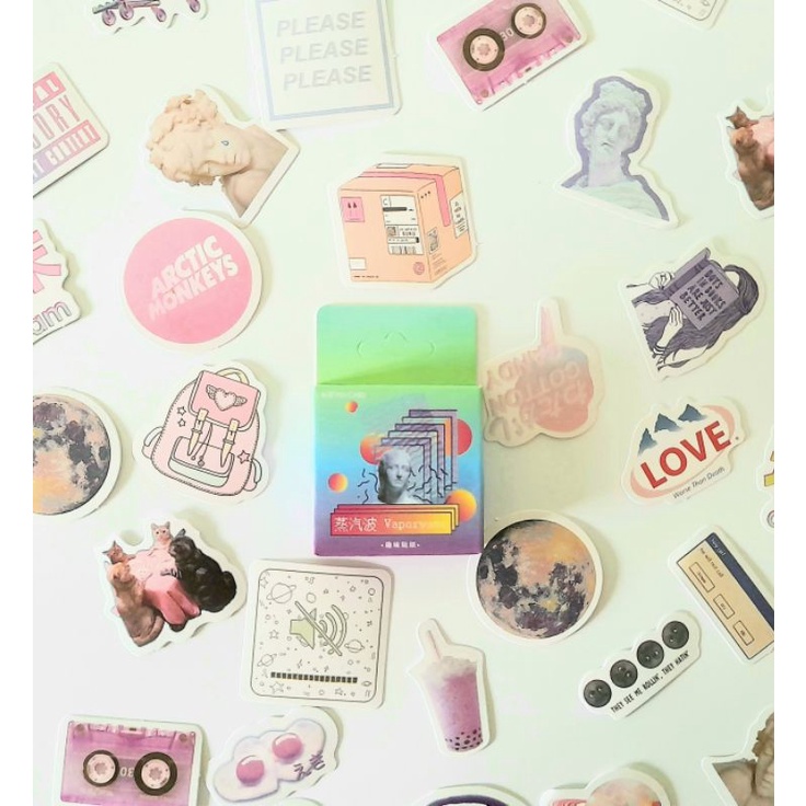 

15Pcs Stiker Desain Aesthetic Model DIY untuk Scrapbook