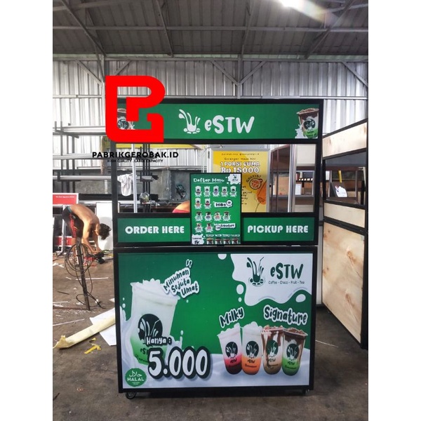 gerobak custom - booth minuman lipat