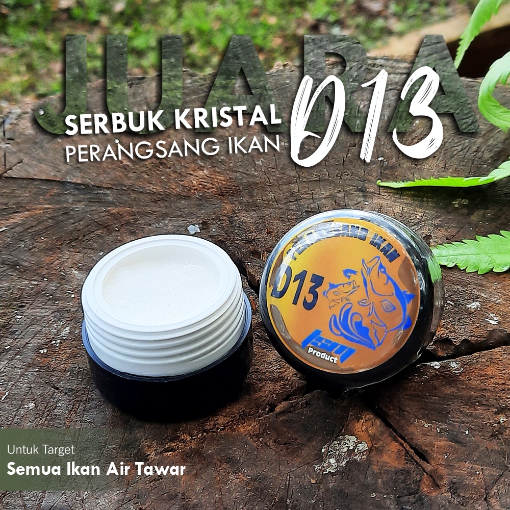 Perangsang Ikan D13 - Serbuk Kristal Perangsang Ikan Mas, Lele, Nila, Patin, Bawal dll