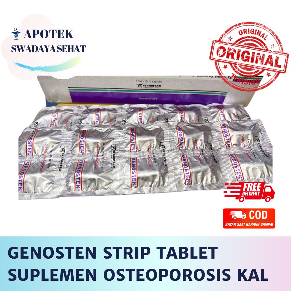 GENOSTEN Strip Tablet - Suplemen Osteoporosis Menopause Kalsium