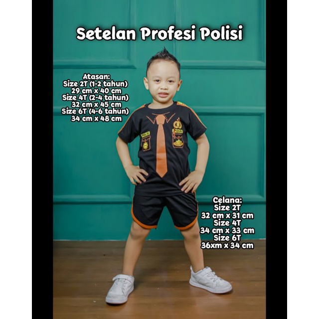 setelan anak profesi bahan kaos combet 30s (Combo)