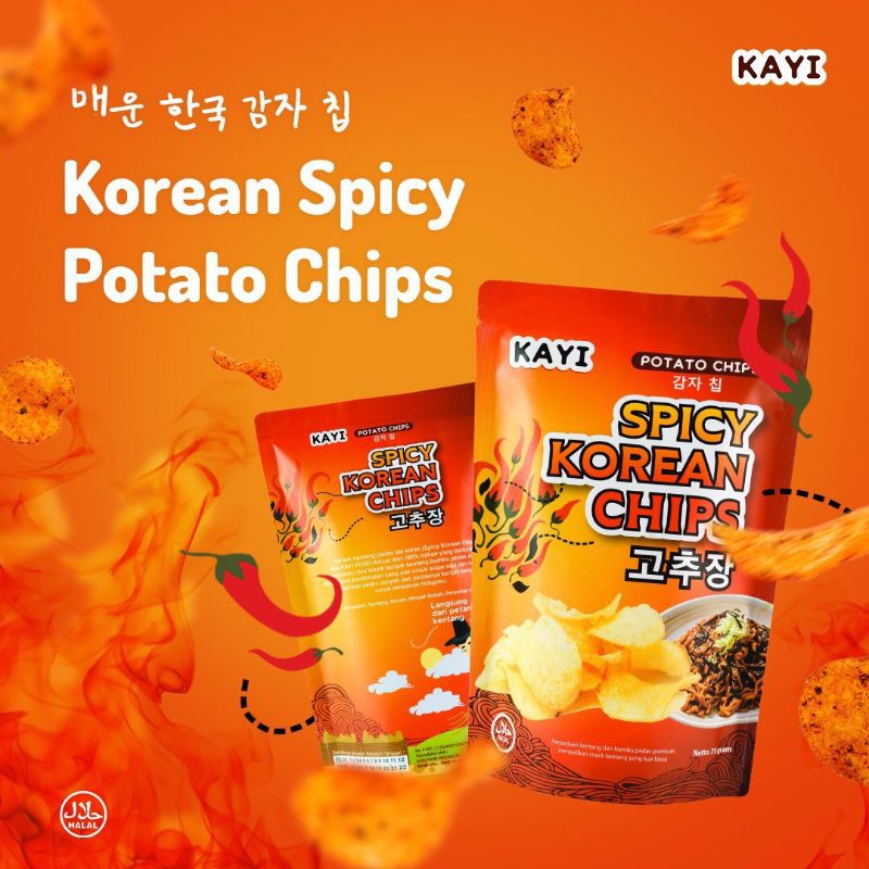 

Kayi Potato Chips/ Keripik Kentang / Khas Korea /keripik pedas / spicy /spicy korea(75gr)