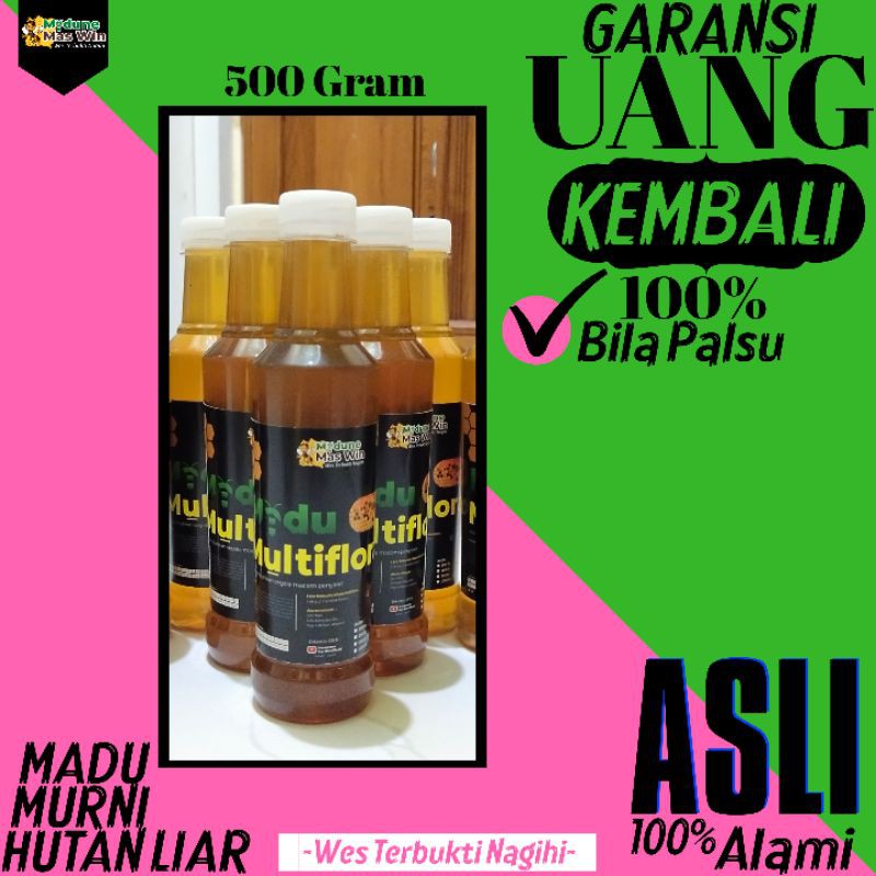 

MADU MURNI ASLI HUTAN LIAR GRADE PREMIUM 100% ALAMI RAW HONEY MULTIFLORA MINUMAN KESEHATAN 500 Gram