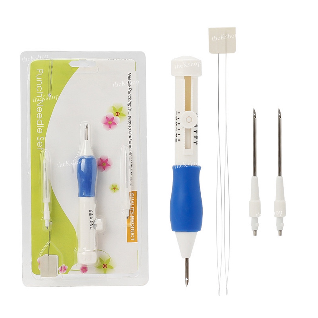 Alat Menyulam Bordir Strimin / Embroidery Punch Needle Set / Sulam dengan Jarum 3 Ukuran