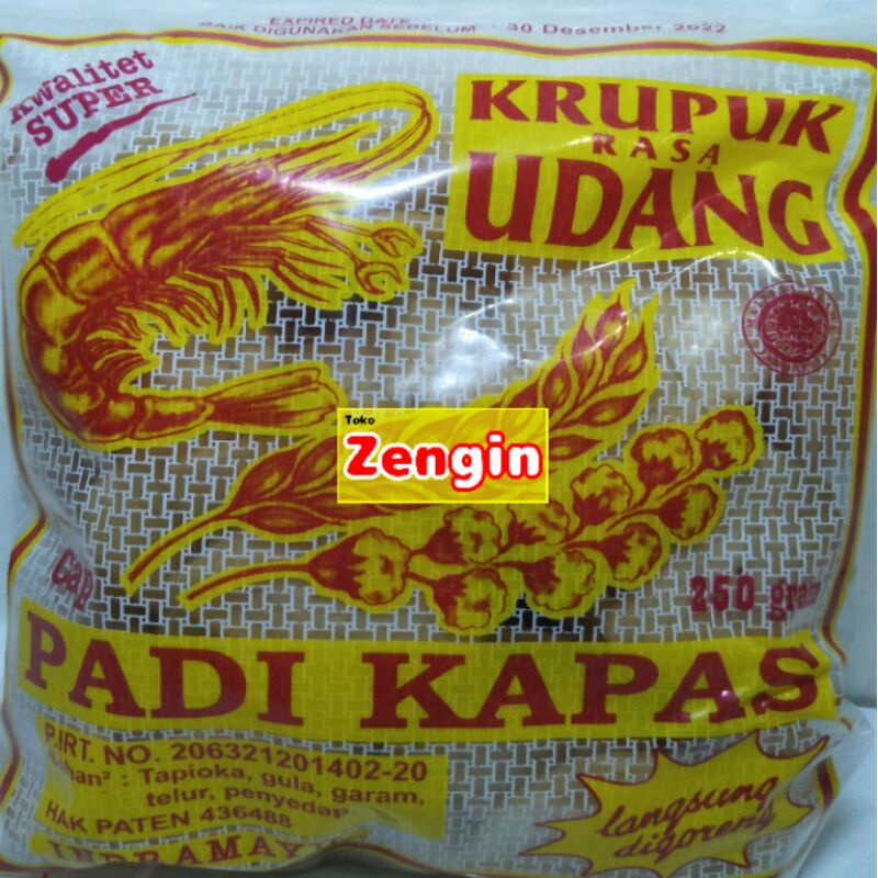 

Krupuk Udang Kancing (Super) cap Padi Kapas 250gr