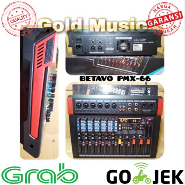 POWER MIXER AUDIO 6 CHANNEL BETAVO PMX 66 PROFESIONAL DIGITAL EFFECT