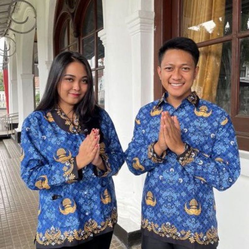 seragam KORPRI wanita pria terbaru 2022 lengan panjang berfuring katun c40 ready ukuran jumbo 4L ,5L