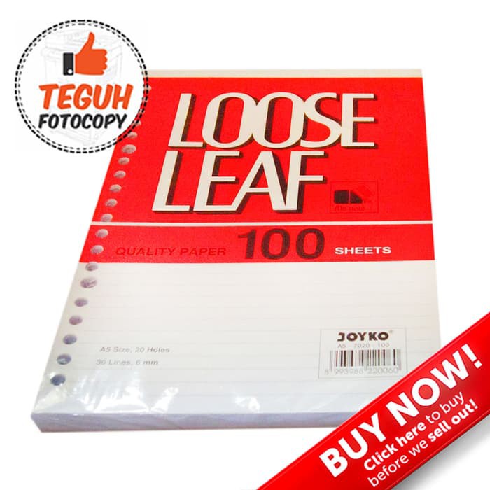

Kertas File - Kertas Note - Isi Kertas Binder Isi File B5 Murah 100Shet Produk Terbaik
