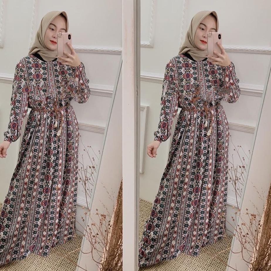 [KODE 867] ZIONA MAXI DRESS PREMIUM [FREE BELT] DIAMORE.GROSIR TERLAKU..