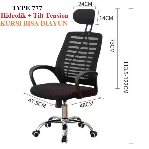 Kursi Kantor Hidrolik Kursi Kerja Jaring Putar Kursi Belajar Komputer Mekanis-1