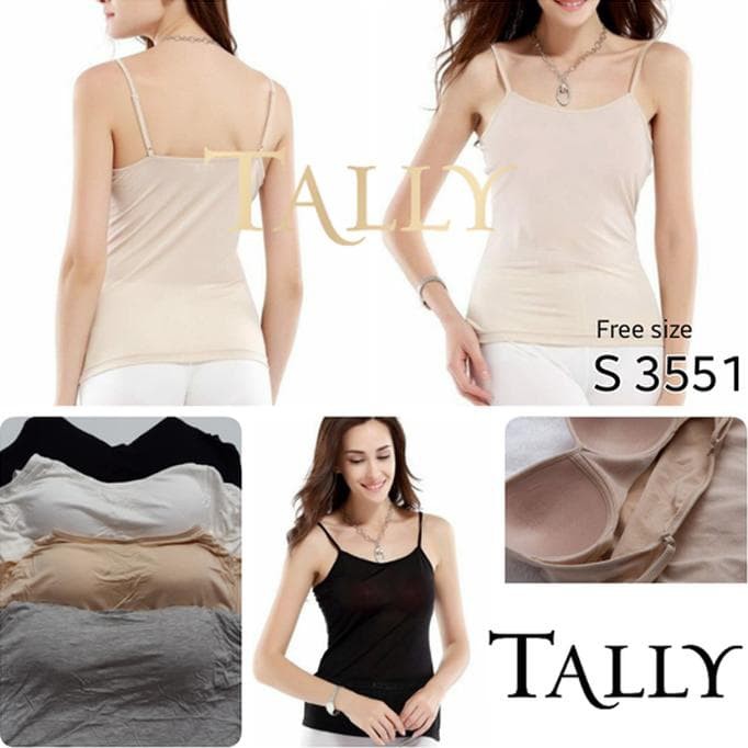 Singlet Tank Top Bra dengan Cup Bra Tally 3551 DA-3