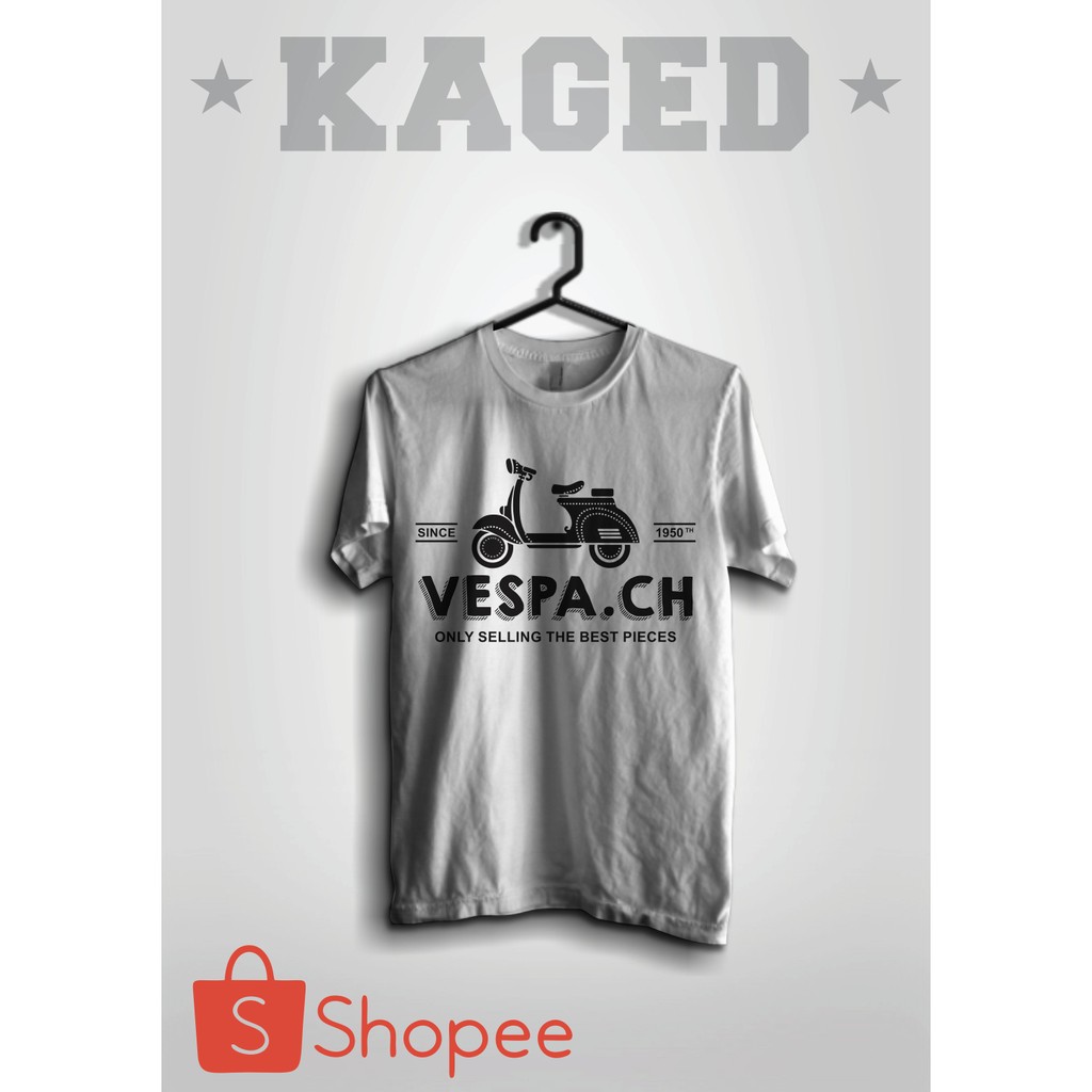 Kaos Vespa Kaos Motor Vespa, Kaos Vespa Tua, Kaos Komunitas Vespa, #Putih/White