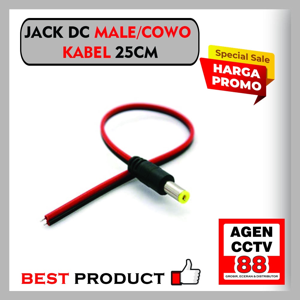 Jack DC Kabel Male Cowo Panjang 25CM