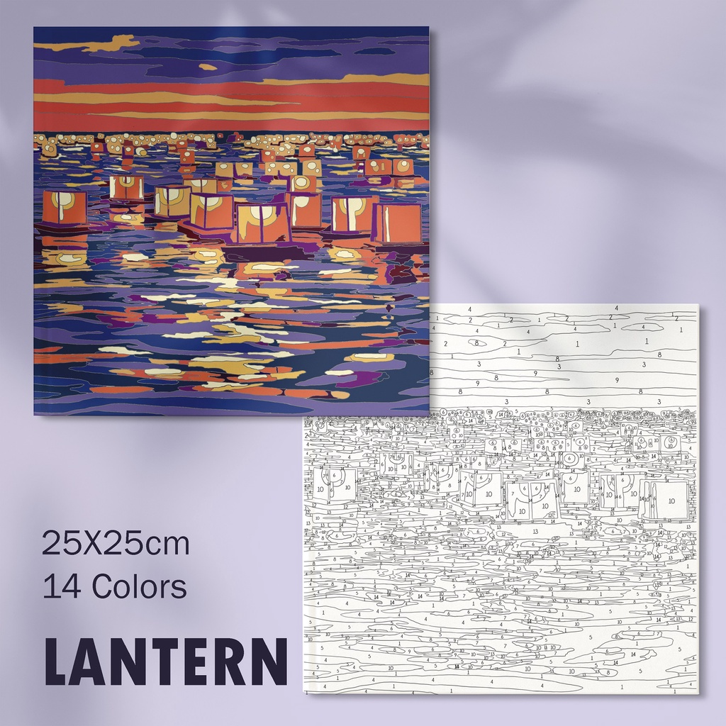 

[Artopia] LANTERN Paint by Numbers Series / Number DIY Mewarnai Estetik Aesthetic Perlengkapan Melukis Gouache Hiasan Canvas Kanvas