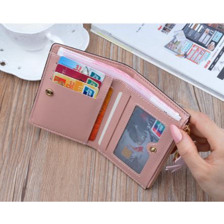 DOMPET WANITA DOMPET MINI WANITA BS59 DOMPET POLOS MOTIS BUNGA ACC