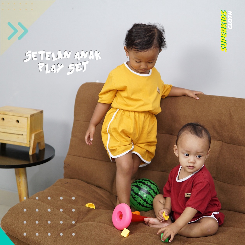 SETELAN ANAK COWOK CEWEK PLAYSET SUPERKIDS CLOTH HIJAU BOTOL