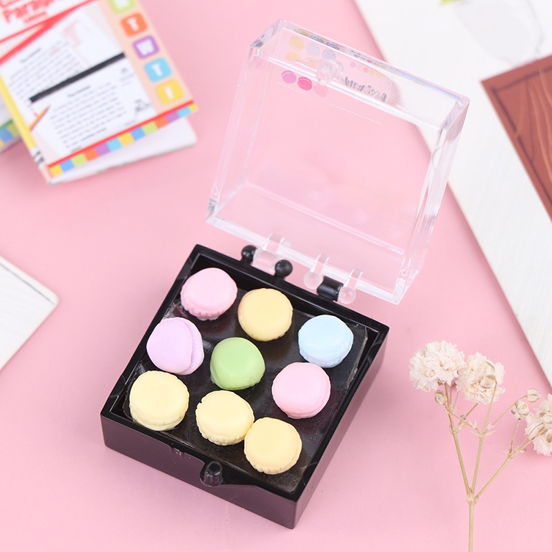 1 Set Miniatur Macaron Tea Snacks Skala 1: 12 Untuk Dekorasi Dapur Rumah Boneka