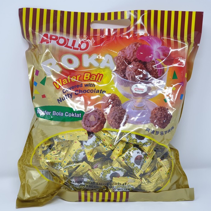 

Apollo Roka Wafer Ball/Wafer Bola Coklat 300gr (6gr x 50pcs)