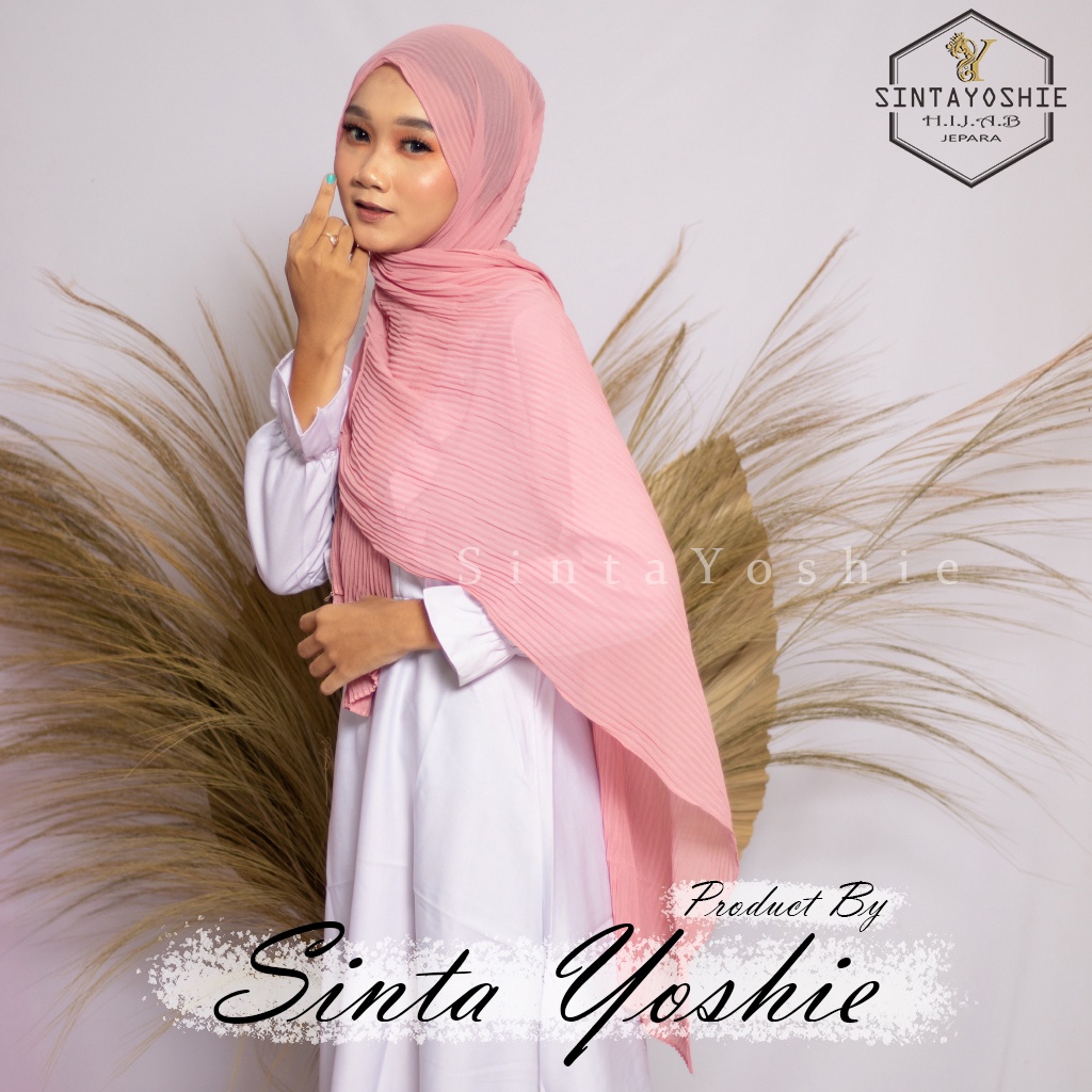 Jilbab pashmina plisket full ceruty babydoll full lidi 180 x 75