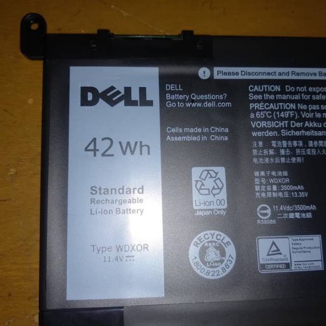 Baterai Dell Inspiron 15 5567 5568 5378 13 7368 7460 7572 5565 5567 5568 7560 7570 7579 WDX0R