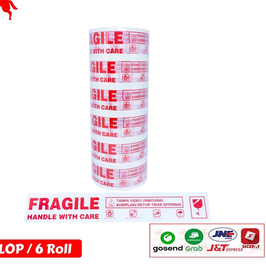 

️ Lakban OPP Tape / Lakban Fragile KSATRIA Tape 45mm x 60 Yard (1 Slop) 