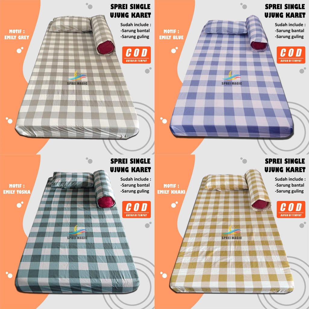 sprei single 120x200 aesthetic seprai 100x200 90x200 80x200 polos sudut karet