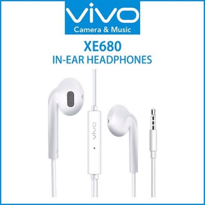 HANDSFREE EARPHONE VIVO XE680 ORI PACKING MIKA PROMO SEN