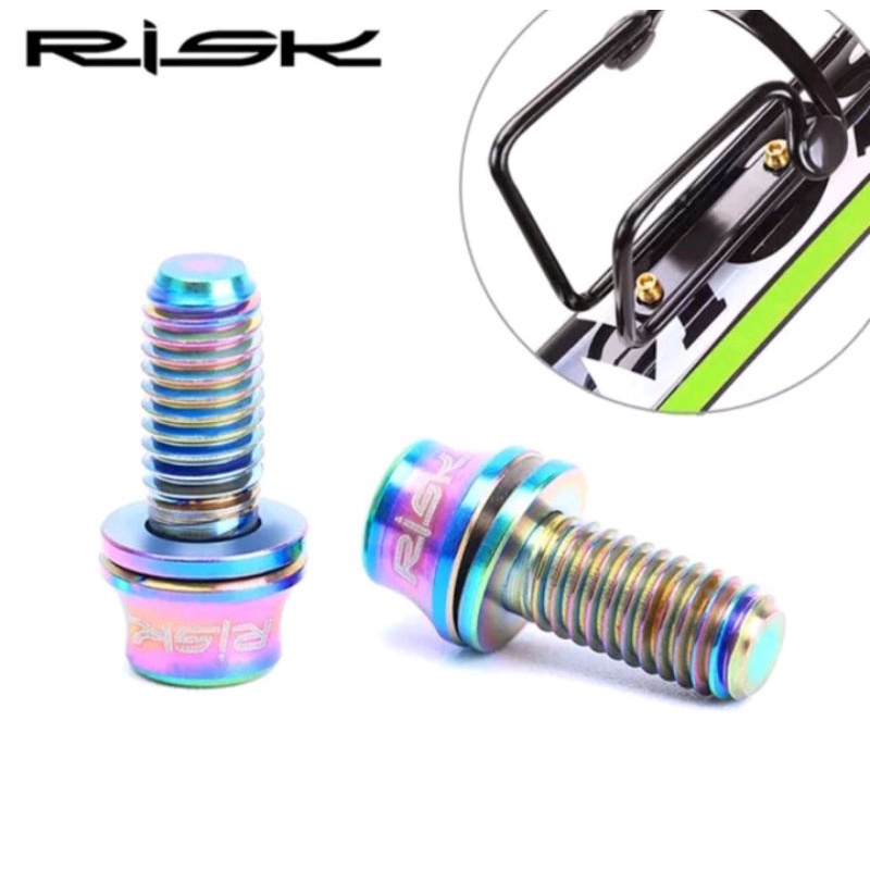 Risk Baut Titanium Tempat Botol Minum Sepeda Bolt Titanium Bottle Cage 5x12mm