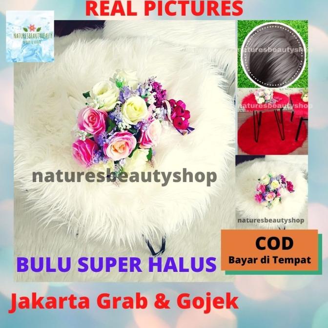 karpet bulu korea bulat diameter 50 cm  taplak meja  alas foto