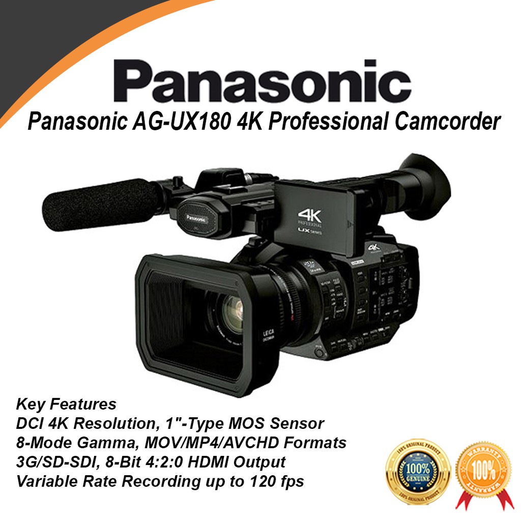 Panasonic AG-UX180 4K Professional Handycam Camcorder