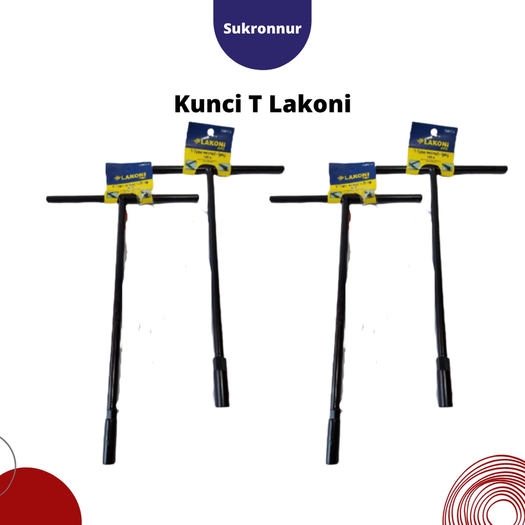 KUNCI T SOCK LAKONI PRO LAPIS KARET / KUNCI SOCK T / T-TYPE WRENCH WITH RUBBER LAKONI PRO