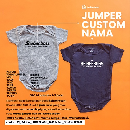 SABLON KAOS BAJU JUMPER CUSTOM NAMA HADIAH KADO LAHIRAN BAYI