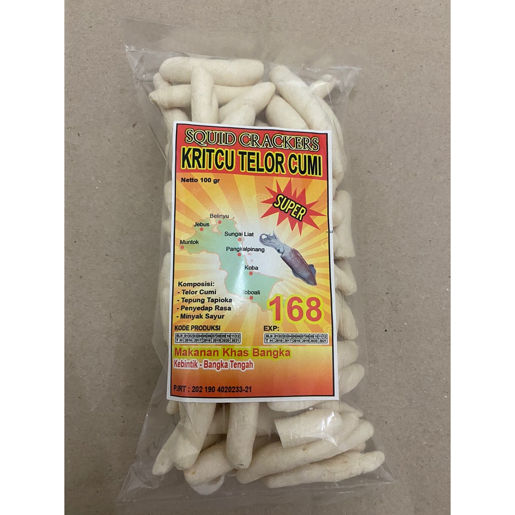 

Kritcu Telor Cumi 100 Gram Squid Crackers 168 - Makanan Khas Bangka