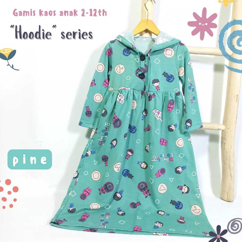 GAMIS KAOS ANAK 1-5 th (HOODIE series)/ GAMIS ANAK HARIAN (BAHAN KAOS SEDANG-TEBAL)