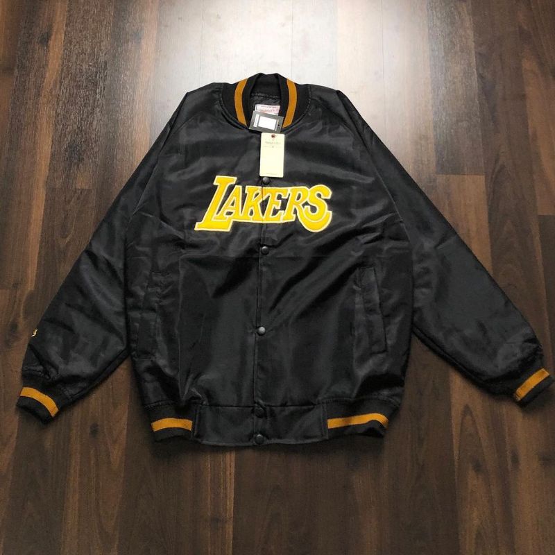 JAKET BOMBER VARSITY LAKERS HIGH QUALITY CASUAL HYPE FASHION PRIA