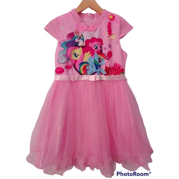 GAUN LITTLE PONI ANAK/IMPORT