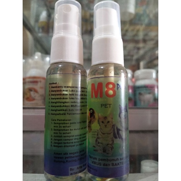 M8 PLUS Organik Pet - Serum Pembunuh Segala Virus dan Bakteri 30 ml