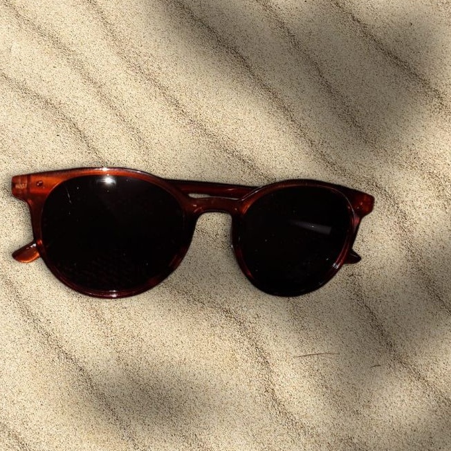 !!PROMO!!Kacamata Fashion Wanita Pria Bulat Mata/Sunglasses Style Korean-CARAMEL