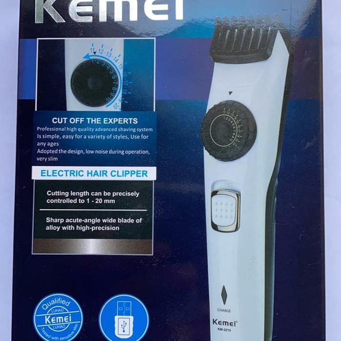 kemei km 2215 profesional hair clipper rechergeable electrik trimmer