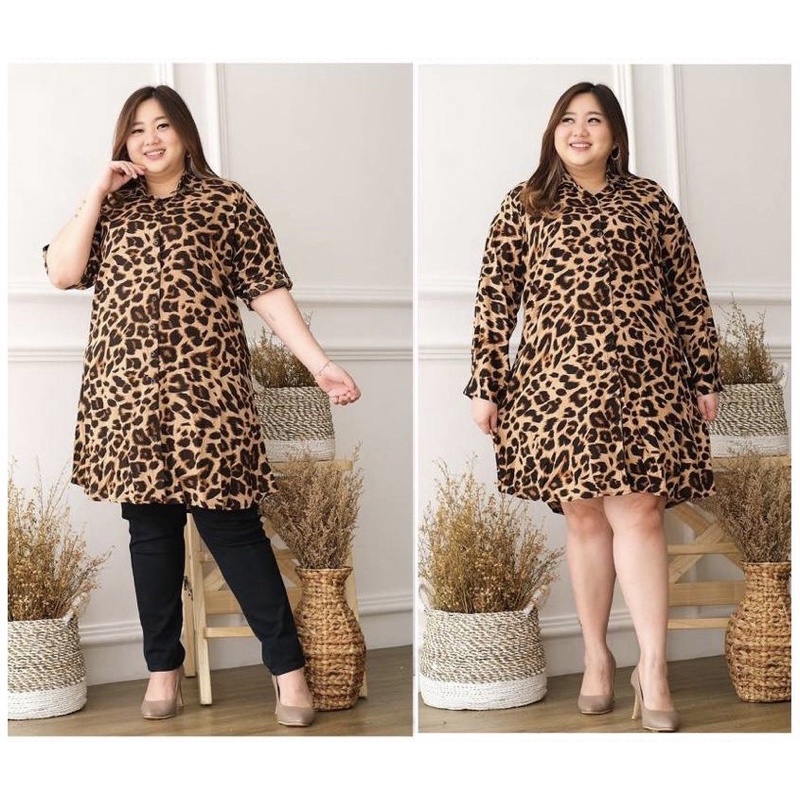 tunik wanita super jumbo , tunik LD 130 / tunik fashion jumbo / tunik jumbo fashion/ tunik leopard jumbo / tunik rayon jumbo/ tunik bigsize wanita