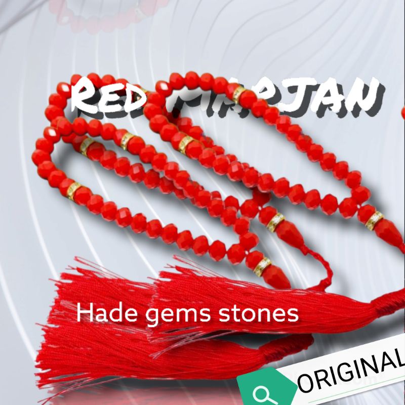 TASBIH BATU RED MARJAN 33 BUTIR ORIGINAL